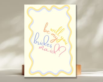 Wavy Bridesmaid Proposal Card | Will You be my Bridesmaid?