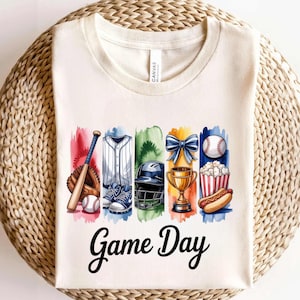 Game Day Baseball PNG: Watercolor Clipart for Sublimation (Digital Download)