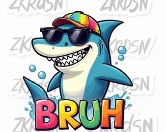 Shark Bruh PNG, Summer Sublimation Design (Digital Download)