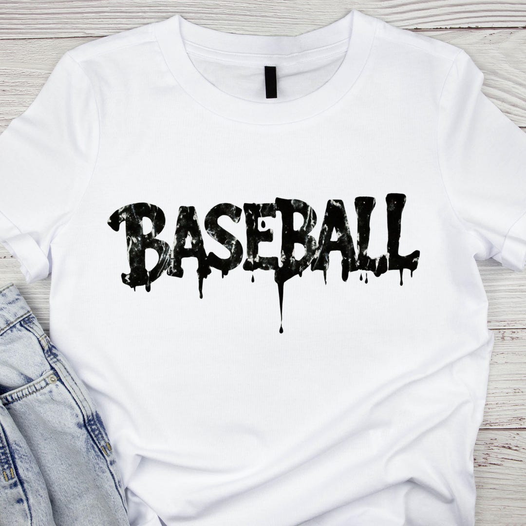 Retro Baseball PNG: Distressed Typography, Sublimation Design (digital ...