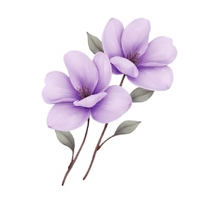 Purple Flower Bouquet Clipart: Watercolor Floral PNG (Digital Download)
