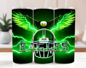 Eagles Football 20oz Tumbler Wrap, Sport Mascot Design (Digital Download)