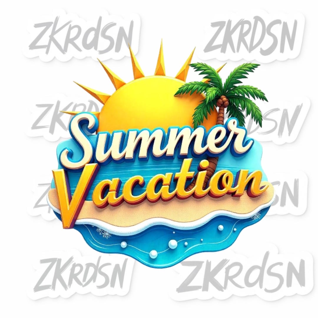 Summer Vacation PNG | Beach Sun Palm Tree Clipart | Sublimation Design ...