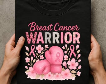 Breast Cancer Warrior Boxing Gloves PNG - Awareness Design (Digital Download)
