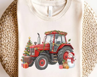 Christmas Tractor PNG: Farmhouse Holiday Clipart (Digital Download