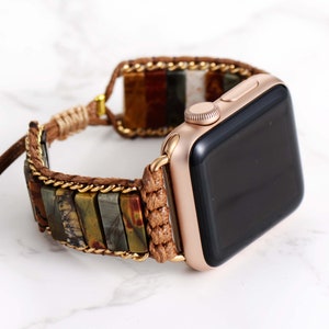 Picasso Jasper Beaded Apple Watch Strap | Band 38mm 40mm 41mm 42mm 44mm 45mm | Compatible with all Apple Watch Series