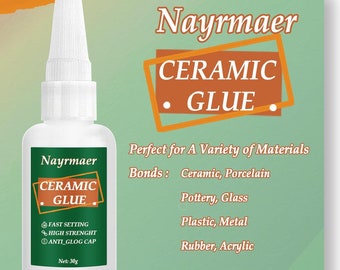 Ceramic Glue, 30g Glue for Porcelain and Pottery Repair, Instant Strong Glue  for Pottery, Porcelain, Glass, Plastic, Metal, Rubber and Diy 