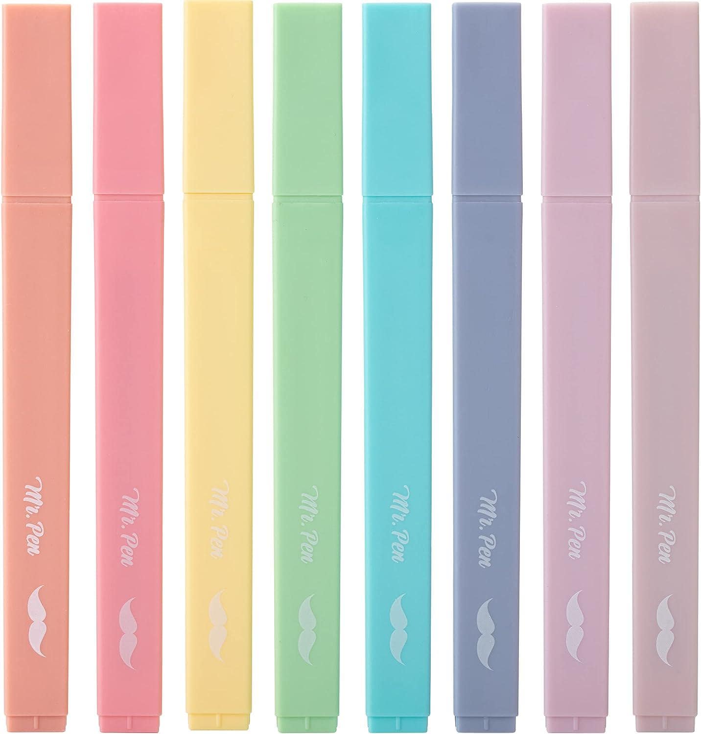 Mr. Pen- Aesthetic Highlighters, 8 Pcs, Chisel Tip, Muted Pastel