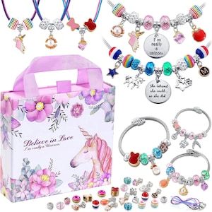 Bracelet Making Kit, 144 Pcs Bracelet Making Kit for Girls Kids Age 6 7 8 9  10 11 12 Years Old, Crafts for Girls Ages 