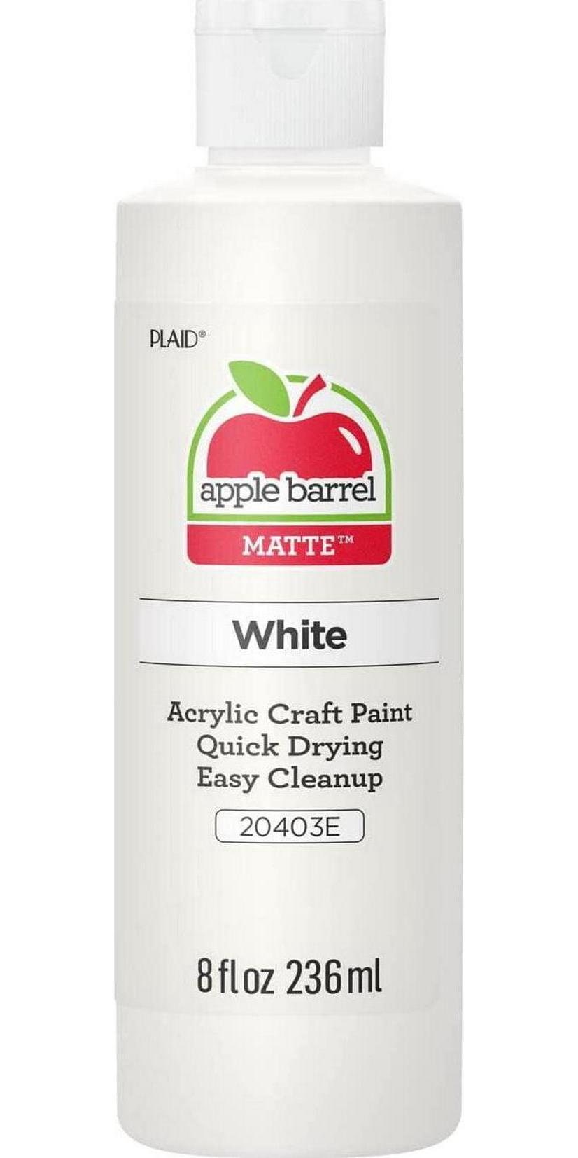 Plaid Apple Barrel Acrylic Craft Paint, White - 2 fl oz bottle