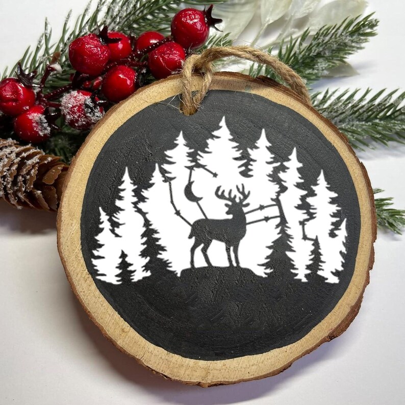 20 Pieces Stencil for Painting, Deer Mountain Tree Stencils Deer Antler