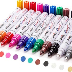 3pcs white marker pen quick-drying waterproof not fade art painting white  pen painting oily marker pen