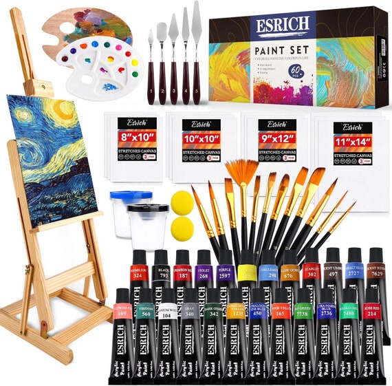 Professional Acrylic Paint Set, 60pcs With Paint Brushes,acrylic