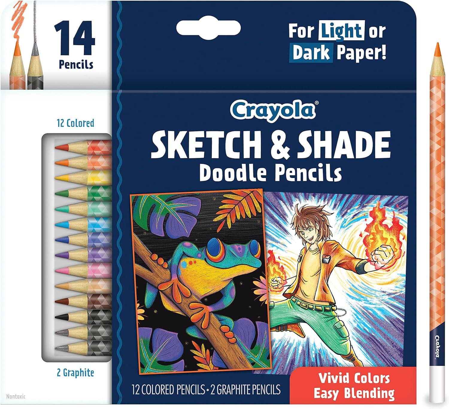 Crayola Art Pencils for Sketching and Shading, Colored Pencils, Includes 2  Graphite Pencils, 14 Ct 