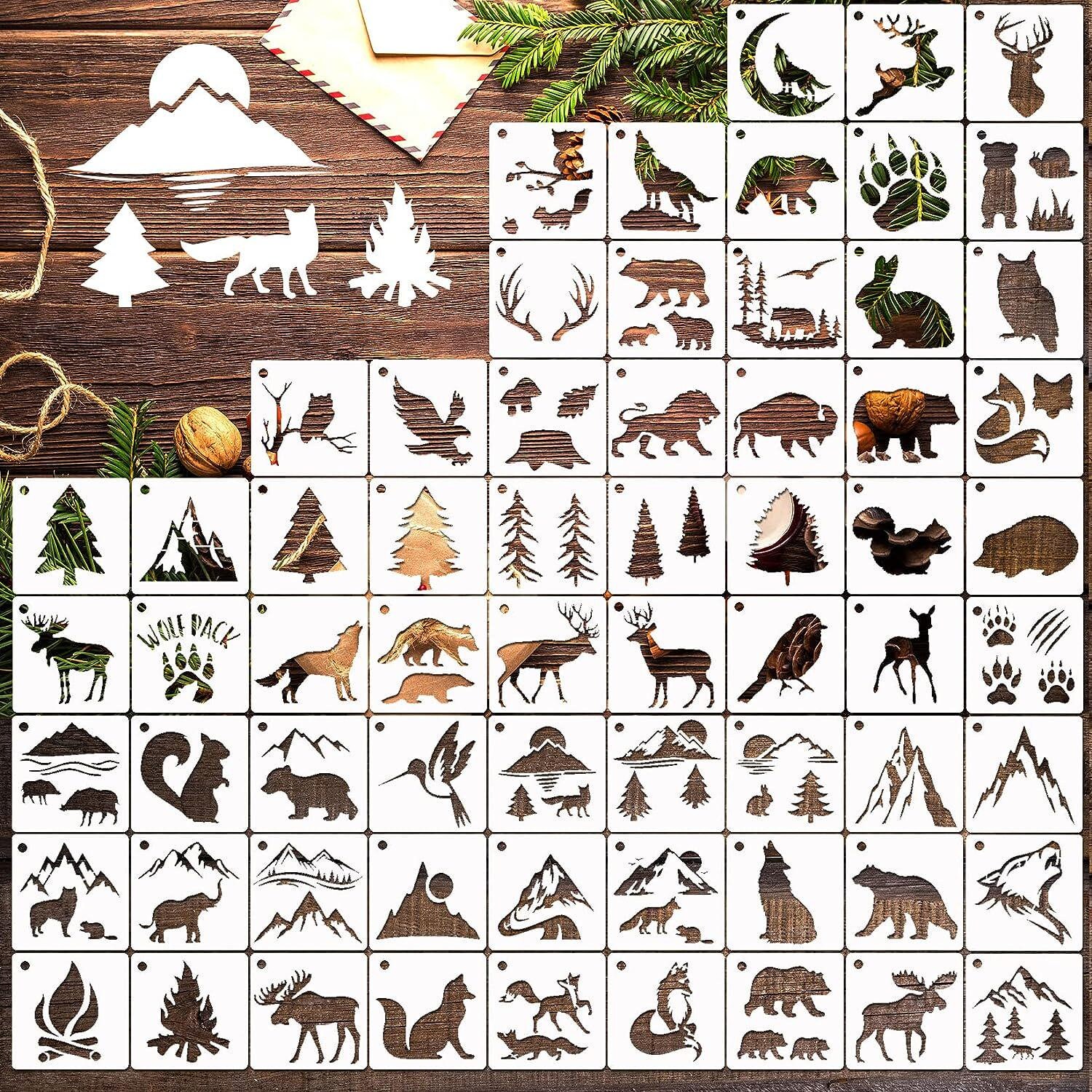  11 Pcs Deer Stencils Forest Mountain Tree Deer Head Stencils  for Wood Burning Stencil Template Stencils for Painting on Wood Crafts Home  Decors (Wolf) : Arts, Crafts & Sewing