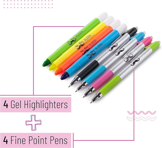 Bible Highlighters and Pens No Bleed, 8 Pack, Bible Journaling Kit, Bible Pens  No Bleed Through, Gel Highlighters/markers Bible Study Kit, 