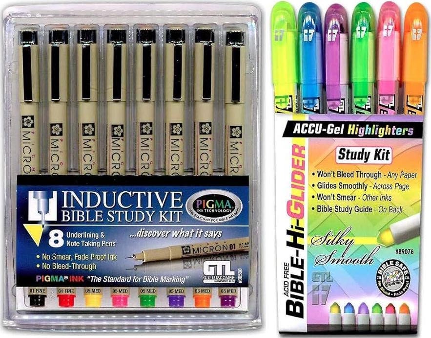 Accu-Gel Bible Highlighters Study Kit, 1 Each of 6 Colors, Mardel