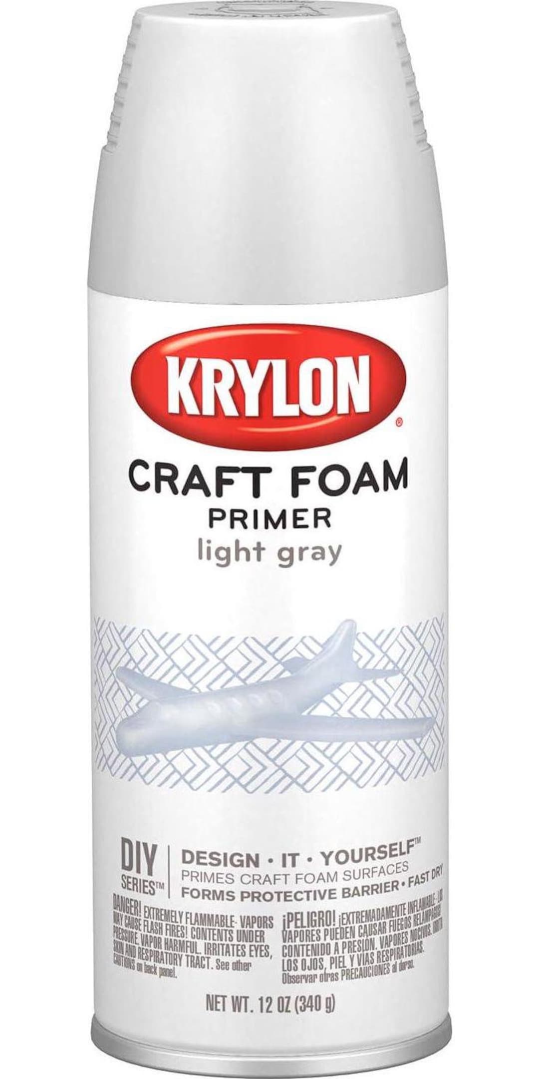 Krylon Craft Foam Primer Aerosol Paint 12 Ounces Light Gray Etsy