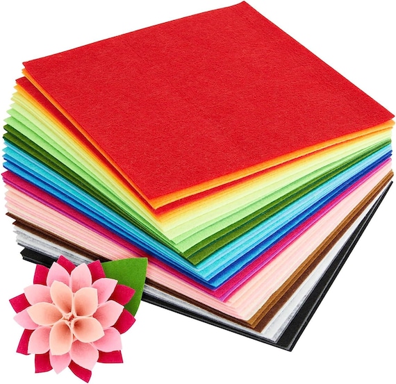 50 Pack Felt Fabric Sheets for Crafts, Sewing, Party Decorations