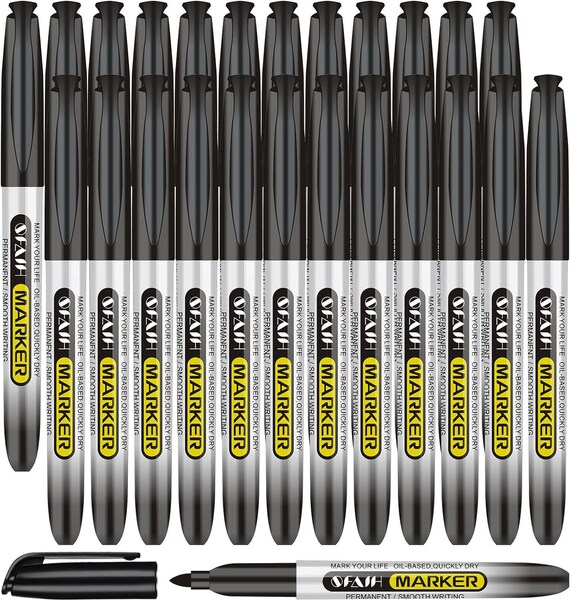 Permanent marker pen black waterproof round, CATEGORIES \ House \ Others