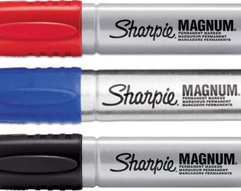 Sharpie Magnum Blue Black Red 3 color Bundle Magnum Etsy