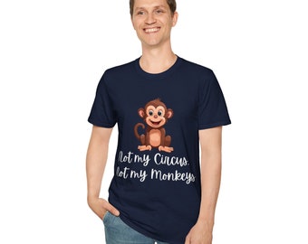 Camiseta "Não é o Meu Circo", Camiseta com Estampa Divertida de Macaco