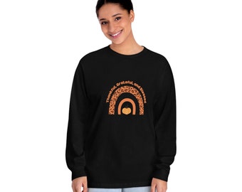 Dankbar, dankbar und gesegnet Positive Wertschätzung Langarm-T-Shirt