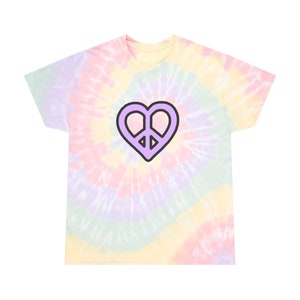 Purple Heart peace sign Tie-Dye Tee, Spiral