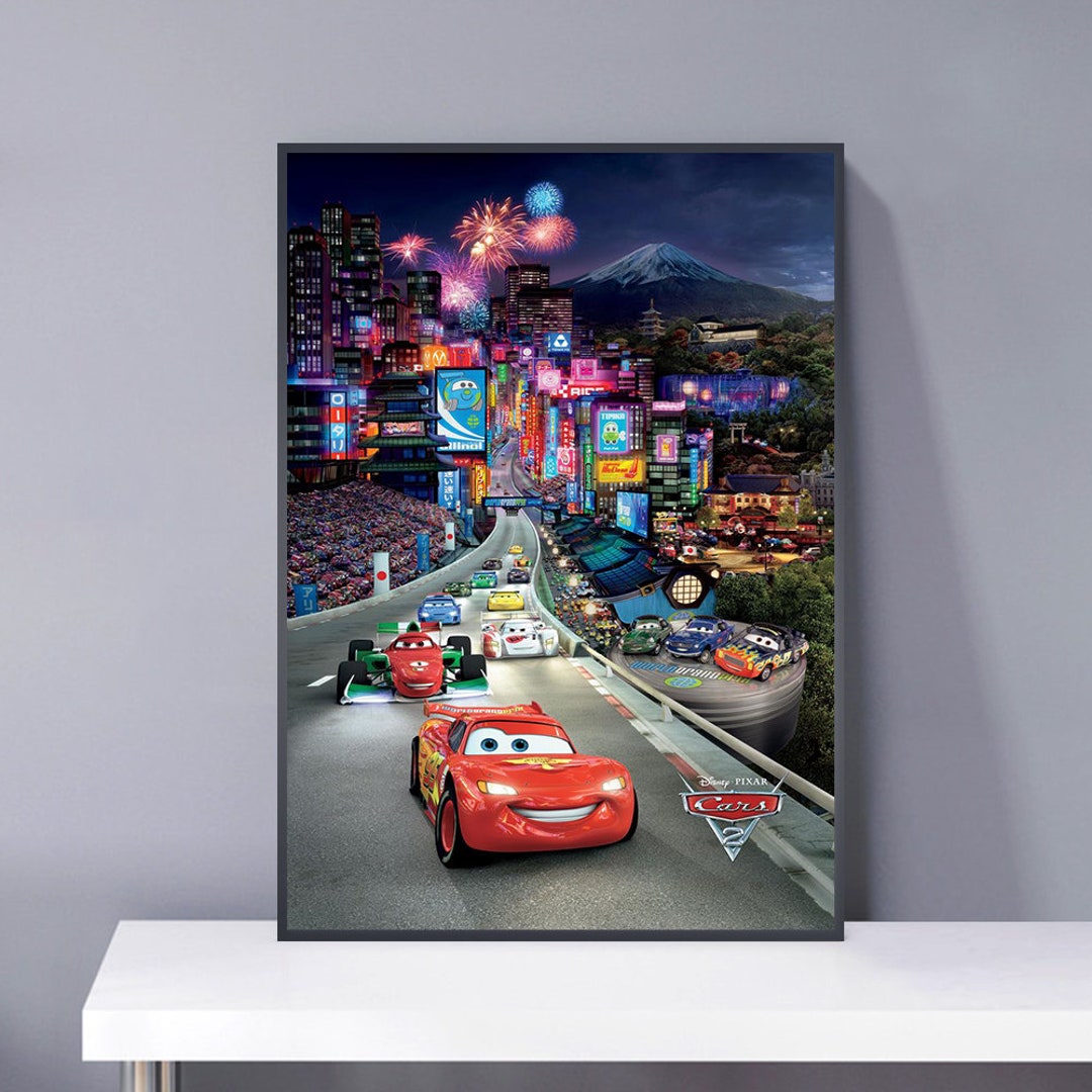 Cars 2 Movie Poster PVC Package Waterproof Canvas Wall Art - Etsy