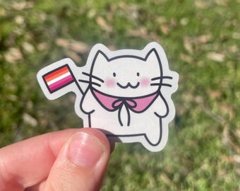 lesbian flag cat sticker