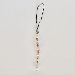 pink beaded phone charm