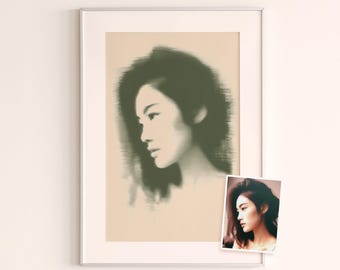 Custom Hand Drawn Portrait from Photo, Professional Artist Artwork (Digital Download)