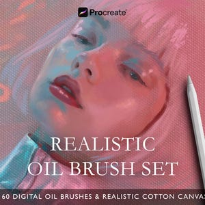 Realistic Oil Brushes for Procreate, three-dimensional Oil Painting Brush, Impasto Thick coating for Procreate, cotton canvas texture