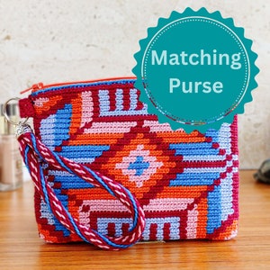 Wayuu Mochila Crochet Convertible Backpack with Adjustable Straps and Drawstring Closure image 8