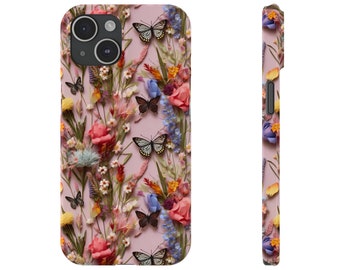 3D Butterfly Daisy Flower Slim Phone Cases 04