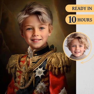 Custom Portrait from Photo | Little boy | Personalized Portrait | General | Historical Portrait | Best Birthday Gift | Children