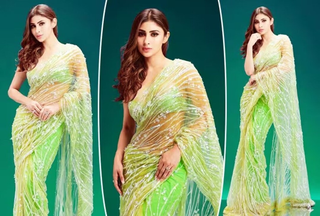 Parrot Green Color Saree Wedding Wear Saree Treditional Wear Saree ...