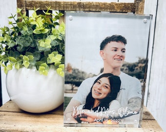 Personalized Photo Picture Frame | Baby’s First Christmas Frame | First Christmas as Mr. and Mrs. | Pet Memorial | Bridal Shower Gift