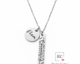Personalized Baseball Softball Mom Necklace, Custom Engraved Name Charm, Mother's Day Gift
