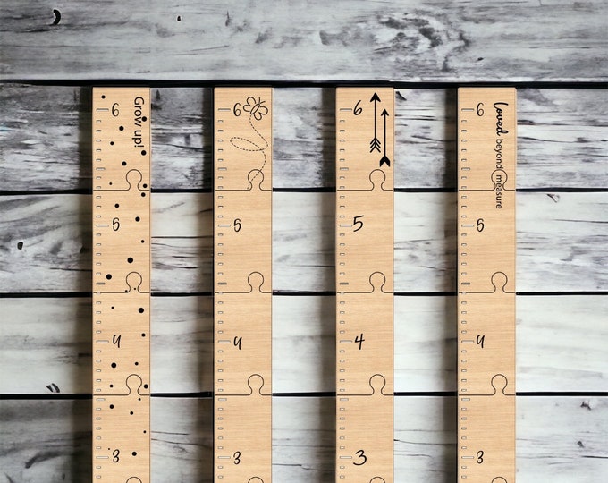 Wood Height Chart Growth Chart | Personalized Growth Chart | Wooden Nursery Decor | Baby Shower Gift | Baby Gift | Height Markers