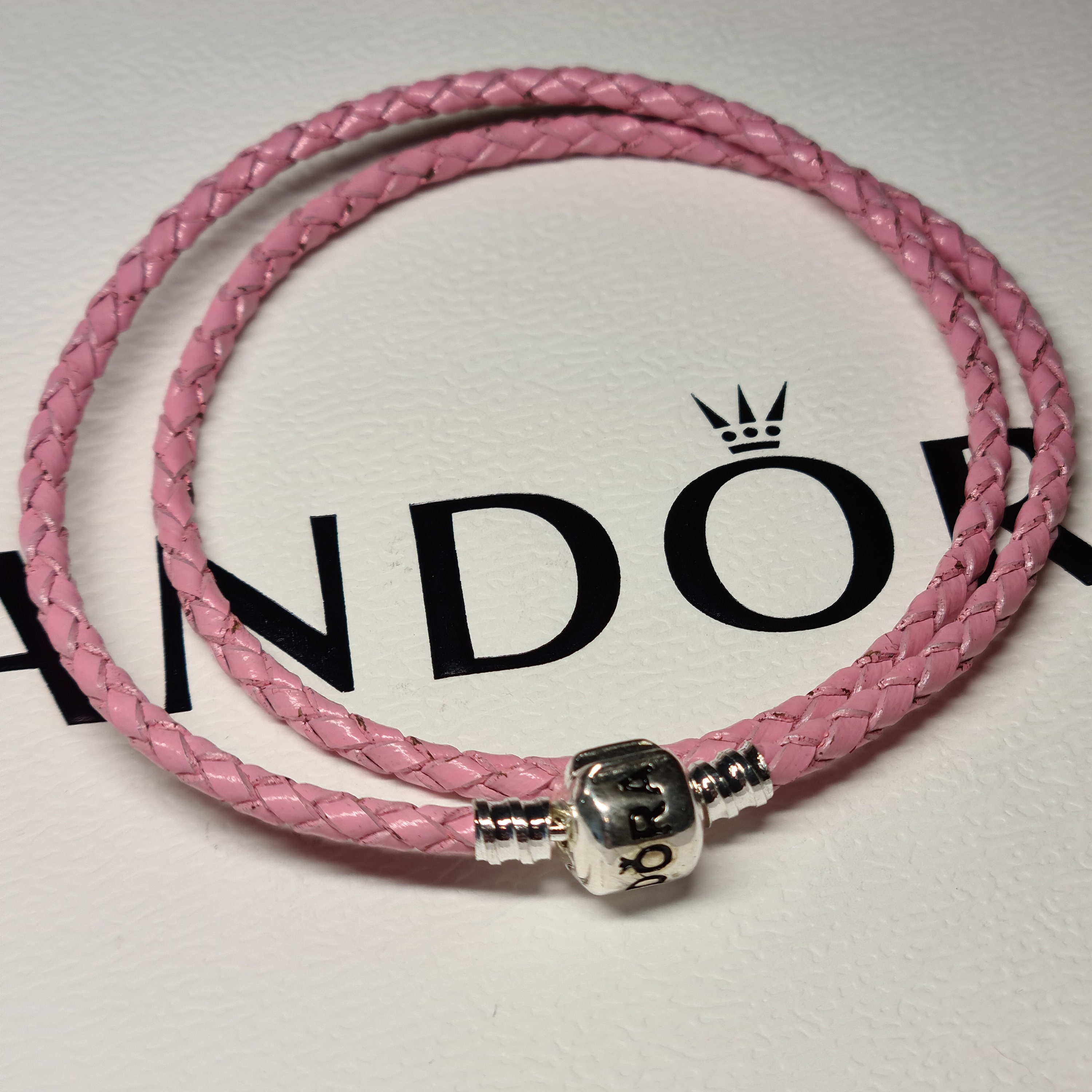 Pandora Moments Double Black Leather Bracelet | Sterling silver | Pandora TH