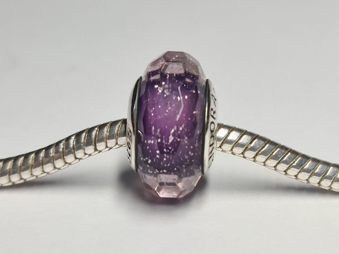 Pandora Dark Purple Facetted Murano Glass Charm 781663 - Etsy