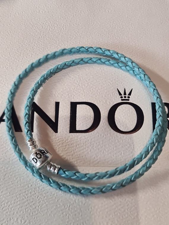 Pandora light blue leather bracelet best sale