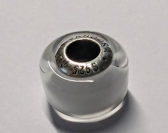 Pandora White Mini Murano Glass Charm 793118C00