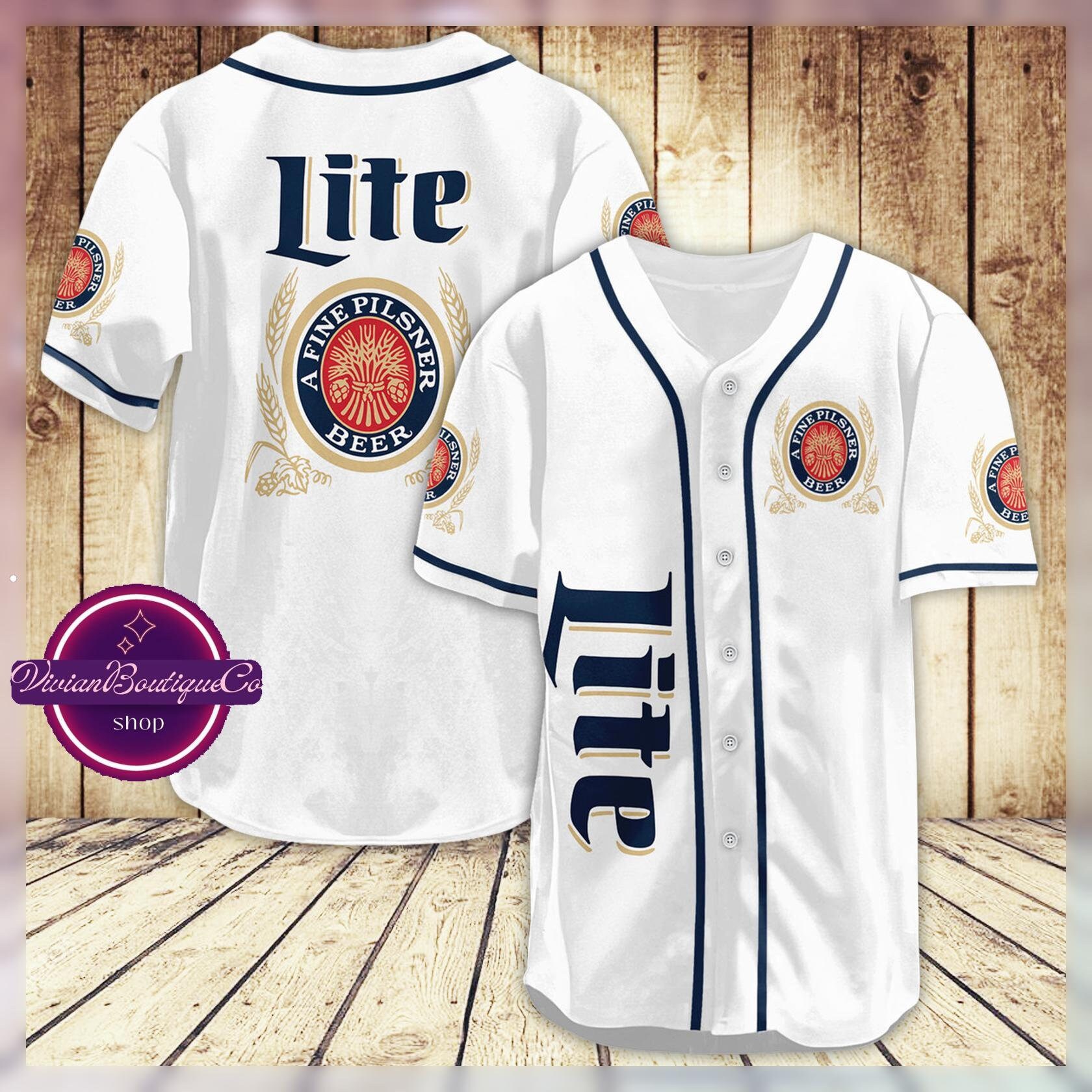 Miller Lite Beer You Laugh I Laugh You Cry I Cry Baseball Jersey
