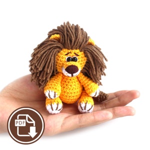 Crochet miniature Lion pattern - Amigurumi Lion pattern - Easy crochet pattern - Crochet Lion King - Crochet animals pattern - Cute Lion PDF