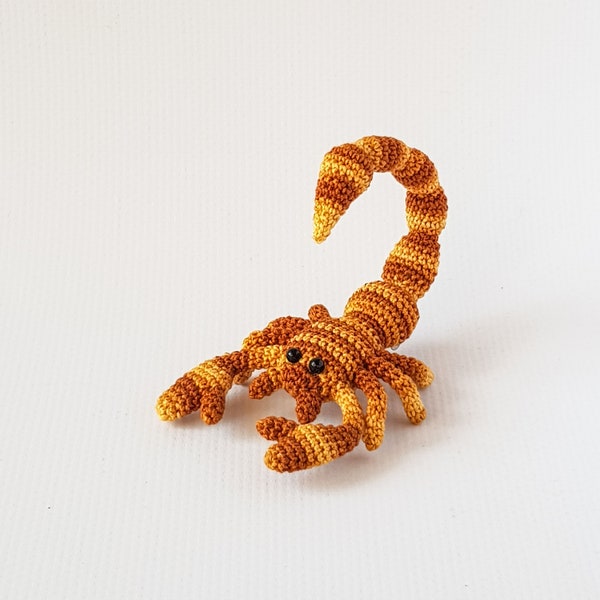 Crochet miniature Scorpio pattern. Amigurumi Scorpio pattern. Crochet Scorpio zodiac. Crochet Insect pattern. Crochet Scorpio brooch. PDF