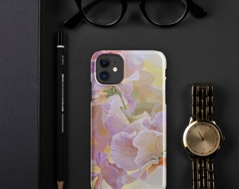 Étui à pression pour iPhone® #pastel BOTANICAL MOBILE CASE, étui de téléphone à fleurs, cadeau pour téléphone portable romantique inspiré du jardin