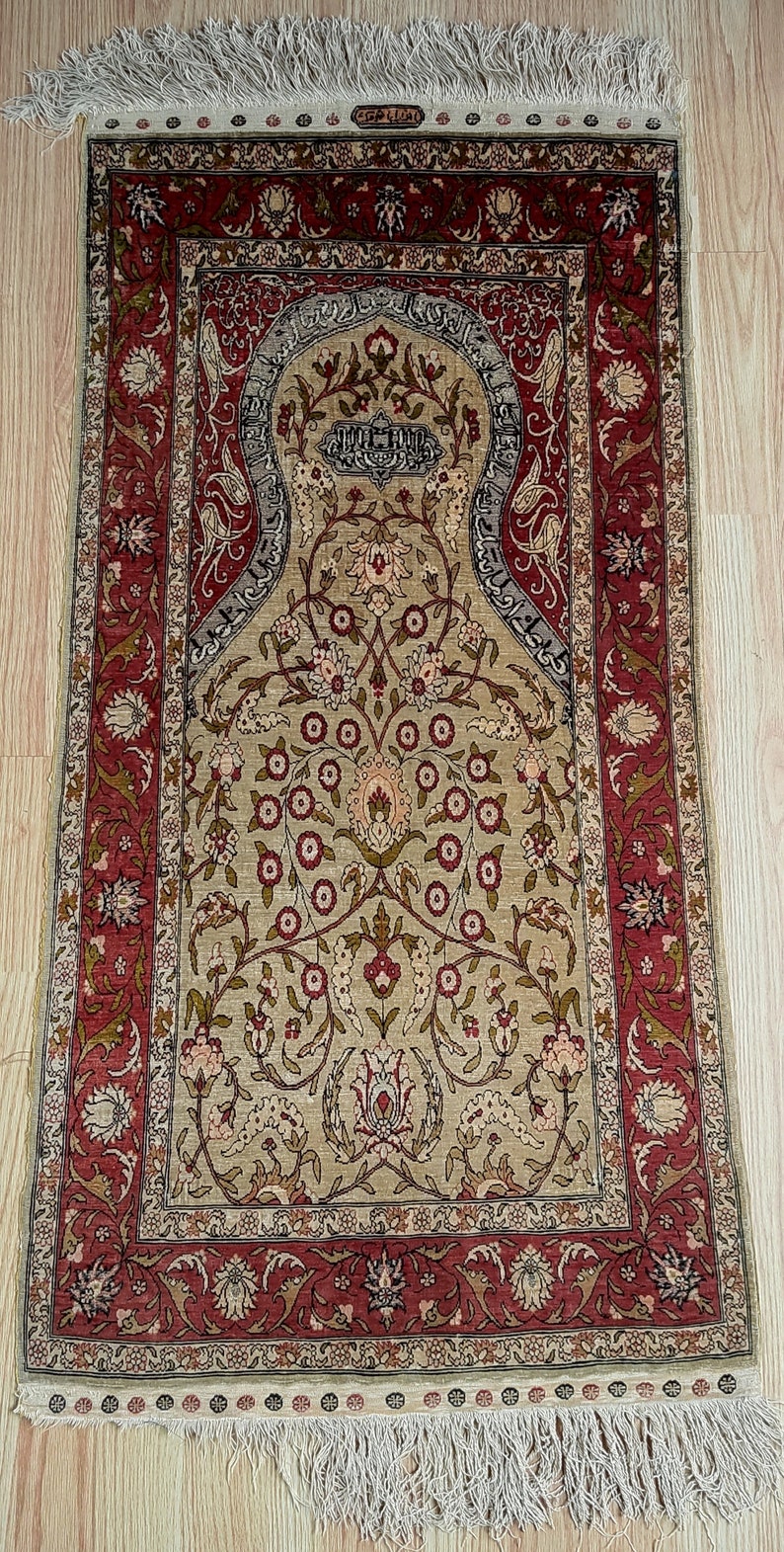 OZIPEK HEREKE unique Turkish souf metal prayer rug image 4