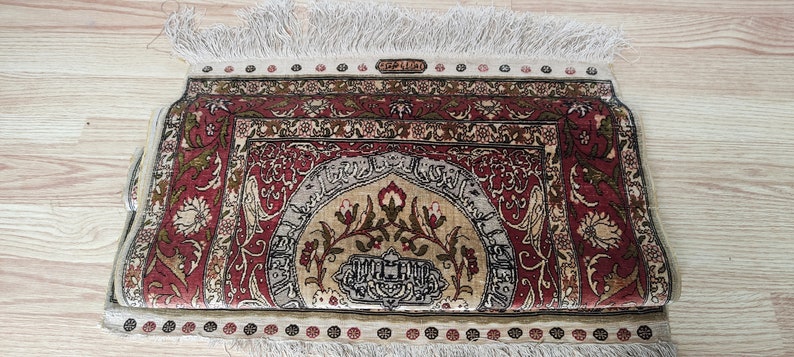 OZIPEK HEREKE unique Turkish souf metal prayer rug image 10